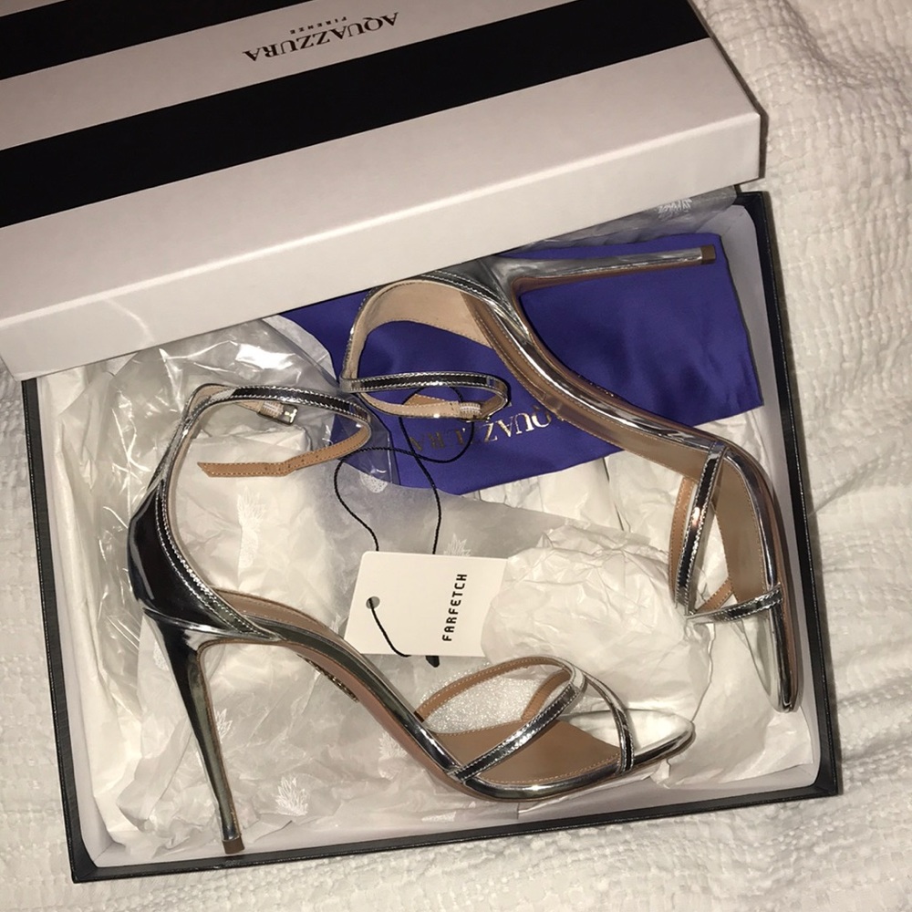 COPY - Aquazzura “Purist” silver metallic sandals